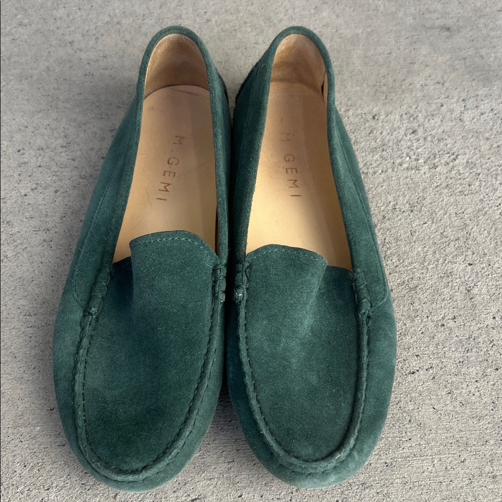 M. Gemi Dark Green Suede Feliz Loafers